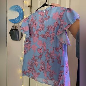 Floral and Ruffle Sleeve